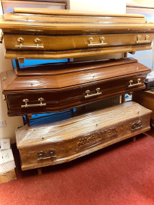 Coffin selection available from Flood Funeral Directors, Gorey, Co. Wexford, Ireland