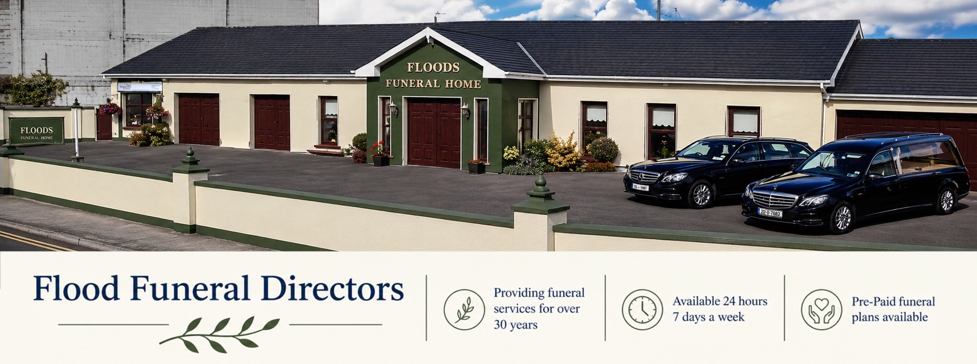 Flood Funeral Directors, Flood Funeral Directors Providing funeral services for over 30 years Available 24 hours 7 days a week Pre-Paid funeral plans available, Gorey, Co. Wexford, Ireland