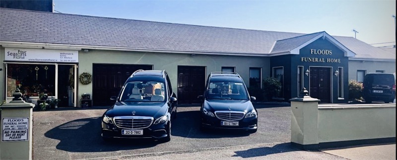 Hearses outside  Flood Funeral Directors Funeral Home, Gorey, Co. Wexford, Ireland